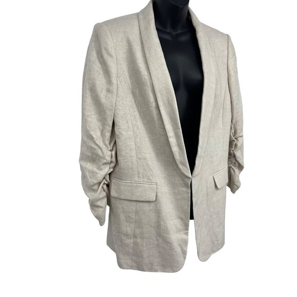 Tahari Arthur S. Levine Women Linen Blazer Jacket Size 16 Light Natural NWT New - Picture 5 of 12